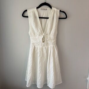 Abercrombie & Fitch White Textured Mini Dress
